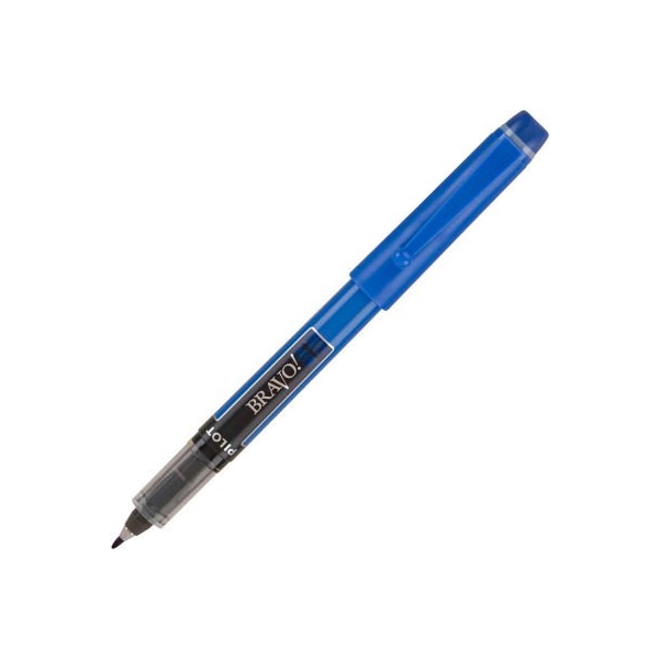 Pilot Pilot¬Æ Bravo Liquid Ink Porous Marker Pen, Bold, Blue Ink, 1 Each 11035